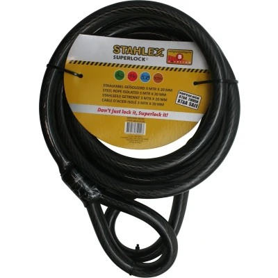 Afbeelding van Stahlex Staalkabel 3 meter x 20 mm Lussen Geplastificeerd