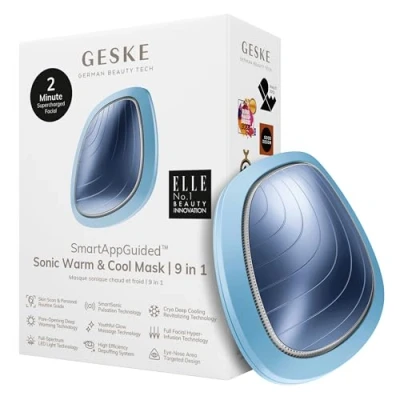Afbeelding van GESKE SmartAppGuided™ Sonic Warm &amp; Cool Mask 9 in 1 Beauty LED gezichtsmasker Volledig spectrum en roodlichttherapie Warmte Koeling Verhoogde inname van gezichtsverzorging