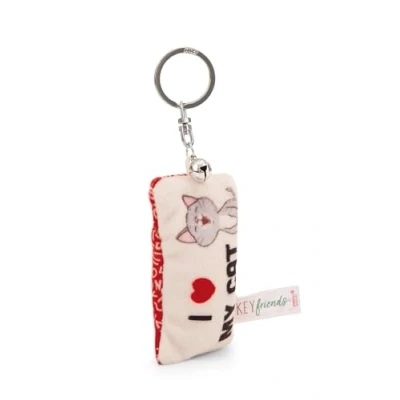 Afbeelding van sleutelhanger Mini pluche kussen I my cat 8cm met bel kleurrijk een trouwe metgezel voor rugzak of tas, groot en klein 62126