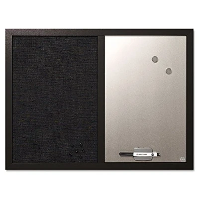 Image de Bi Office Tableau Mixte Black Shadow, Surface Magnétique Argenté et d&#039;Affichage Gris Foncé, Cadre en MDF, 60 x 45 cm