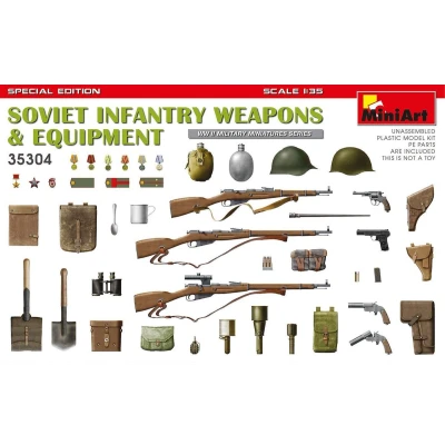 Afbeelding van Miniart Soviet Infantry en Weapons Equipment S.e. Min35304 modelbouwsets, hobbybouwspeelgoed voor kinderen, modelverf accessoires