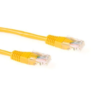 Afbeelding van ACT Gele 1 meter u/utp Cat5e patchkabel met RJ45 connectoren. geel 1,00m (U/UTP, CAT5e, 1 m), Netwerkkabel