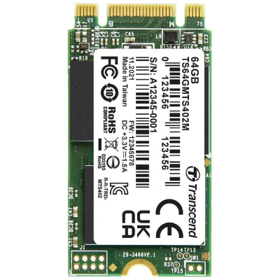 Afbeelding van Transcend MTS402M 64 GB SATA M.2 SSD 2242 harde schijf III Industrial TS64GMTS402M