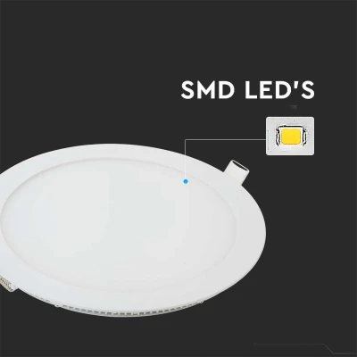 Afbeelding van V TAC VT 1207RD N Ronde LED Minipanelen Premium Serie IP20 Wit 12W 1160 Lumen 2700K