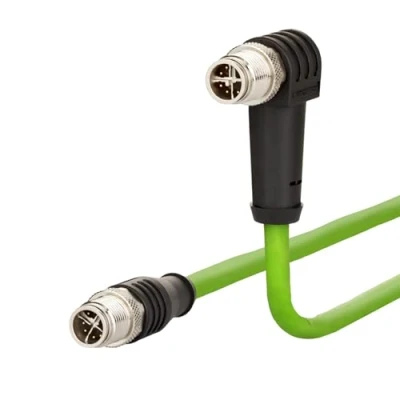 Afbeelding van Metz Connect 142M2X1C020 M12 Netwerkkabel, patchkabel CAT 6A S/FTP 2.00 m Groen PUR mantel, Zuurbestendig, Ozonbestendig, UV bestendig, Geschikt voor