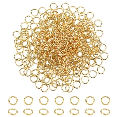 Afbeelding van PandaHall Elite 1 zak/360 stuks messing verbindingsring open ring stevig maar desolda 8 x mm voor het maken van sieraden, ca. verguld