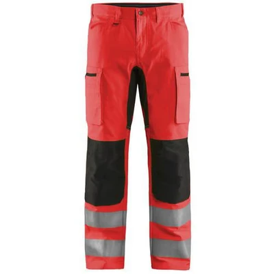 Image de Pantalon haute visibilité à stretch rouge fluo noir Blåkläder