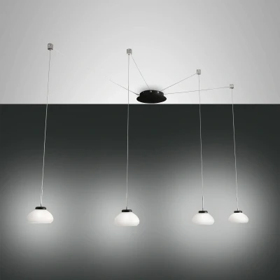 Afbeelding van Hanglamp Arabella decentraal 4 lamps, wit