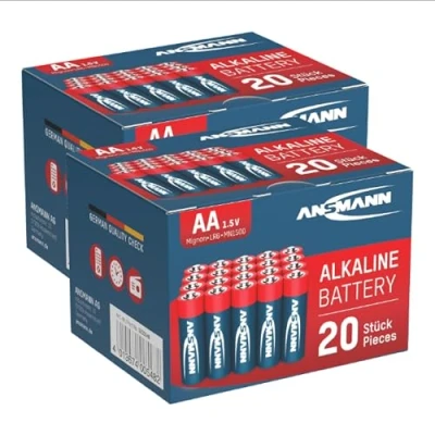 Afbeelding van ANSMANN Mignon AA / LR06 alkalinebatterijen 1,5 V/Longlife 40 stuks in praktische opbergdoos