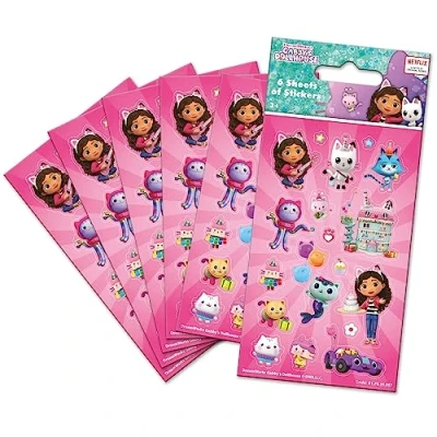 Afbeelding van Paper Projects 01.70.15.057 Gabby&#039;s Dollhouse (6 vellen), officieel gelicentieerd product, perfect als feesttas of kerstcadeau, 12,5 cm x 7,5