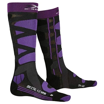 Afbeelding van X socks Skisokken Control Polyamide Grijs/roze/bruin Mt 41 42