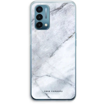Afbeelding van Case Company® hoesje geschikt voor OnePlus Nord N200 5G Witte marmer Soft Cover Telefoonhoesje Bescherming aan alle Kanten en Schermrand