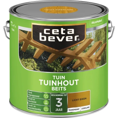 Afbeelding van Ceta Bever Tuinbeits Tuinhout Transparant 006 Licht Eiken 2,5 liter Blanke lak &amp; Beits