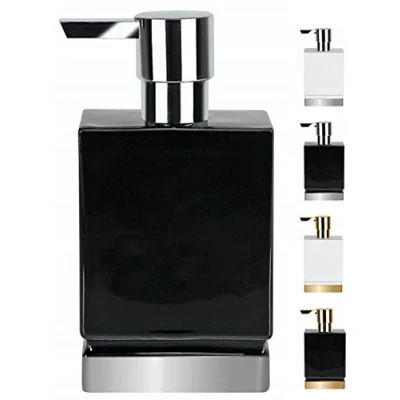 Image de Spirella Distributeur de savon Grès Roma Noir/Argent
