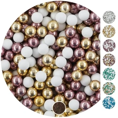Afbeelding van EinsSein 1 kg de mini boules chocolat blanc/doré/rose métallisé cm Cadeaux d&#039;invités pour mariage, baptême, communion, confirmation Parfait tubes à essai Alternative chocolats