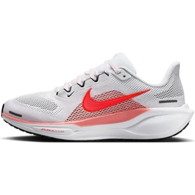 Afbeelding van Nike Performance AIR ZOOM Pegasus 41 Hardloopschoenen voor op de weg, Dames, Maat: 36.5, White/bright crimson/magic ember/black Textiel/ synthetisch