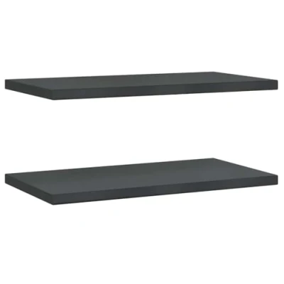 Afbeelding van Wandschappen 2 st 75x40x3 cm roestvrijstaal zwart