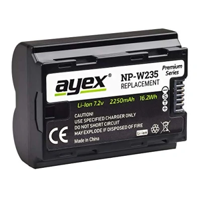 Afbeelding van ayex NP W235 krachtige Li ion batterij voor Fujifilm XT 4 (2250mAh, incl. informatieschip)