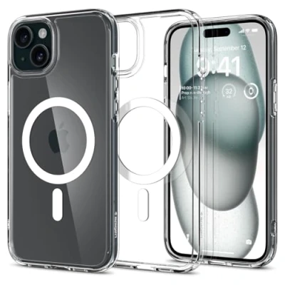 Afbeelding van Spigen Ultra Hybrid Magfit Case hoesje geschikt voor iPhone 15 Plus White