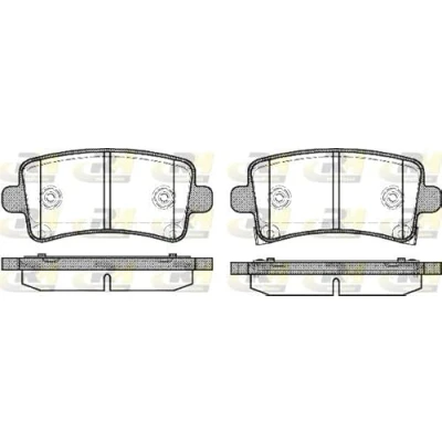 Afbeelding van ROADHOUSE 21388.04 Remblokkenset Achteras Met akoestische slijtagewaarschuwing kleeffolie toebehoren OPEL: Insignia A Sports Tourer