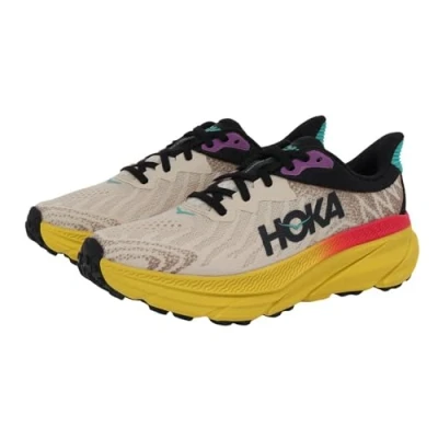 Afbeelding van HOKA Challenger 7 Trail hardloopschoenen, Dames, Maat: 39 1/3, Oatmeal/zest Textiel/ synthetisch