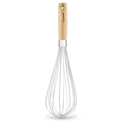 Afbeelding van Culinare Naturals C70010 Handmixer, duurzaam bamboe/roestvrij staal, 340 mm x 90 mm, handslaggereedschap, metalen krik, niet vaatwasmachinebestendig