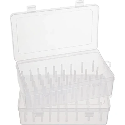 Afbeelding van VBS Set van 2 opbergdozen voor 42 spoelen naaigaren, 23 x 13,5 6,3 cm