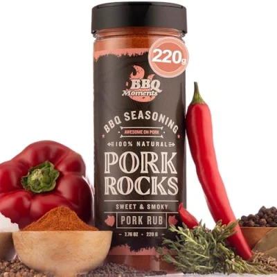 Image de BBQ Moments Epices pour Barbecue Porc Viande, Saucisson, Jambon Cru, Steack Haché, Viande Séchée, Roti de Porc, Poudre et Assaisonnements Grillades, 220g (7.7 Oz)