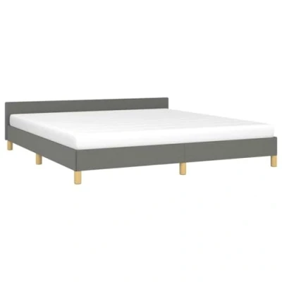 Image de vidaXL Cadre de lit sans matelas gris foncé 180x200 cm tissu