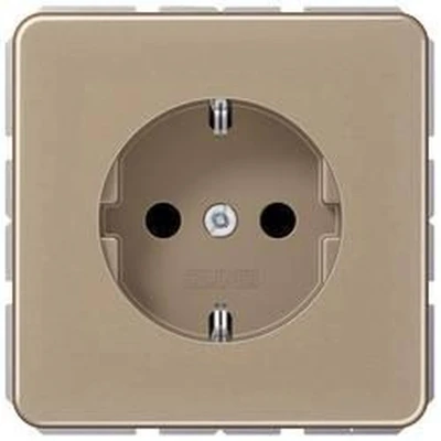 Afbeelding van Jung CD1520GB Wandcontactdoos met randaarde Inzetstuk 1 voudig Brons