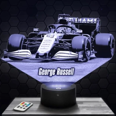 Afbeelding van Russel F1 Nachtlampje Touch Formule 1 G. 3D lamp, led illusie, cadeau idee, Kerstmis, verjaardag, jongens en meisjes, nachtlamp, kinderkamer of volwassenen