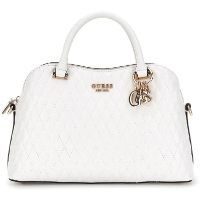 Afbeelding van Guess Betula Satchel Handtas, Dames, Maat: One Size, White