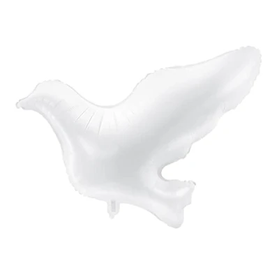 Afbeelding van PARTYDECO Witte aluminium duif ballon
