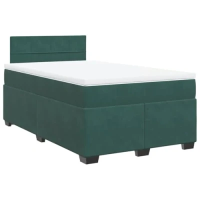 Afbeelding van vidaXL Boxspring met matras fluweel donkergroen 120x200 cm