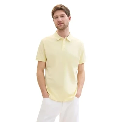 Image de TOM TAILOR Polo piqué basique pour homme, 34585 Jaune clair, XXL