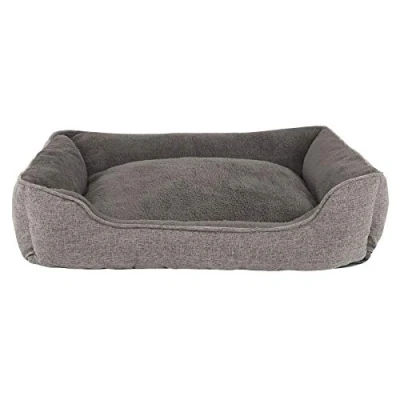 Afbeelding van lionto Hondenbed, hondenkussen, hondenmand, afneembare hoes (L) 110 x 80 cm, Grijs)