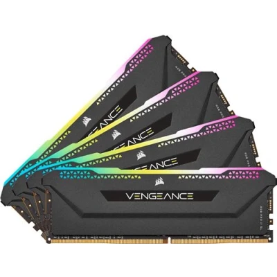 Image de CORSAIR Vengeance RGB PRO SL DDR4 kit 32 Go: 4 x 8 Go DIMM 288 broches 3200 MHz / PC4 25600 CL16 1.35 V mémoire sans tampon non ECC noir