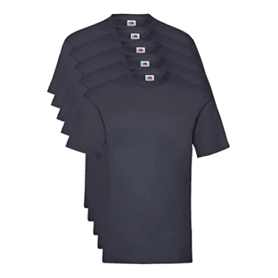 Afbeelding van Fruit of the Loom Valueweight T shirt voor heren, 5 stuks, Blauw (Deep Navy Az)