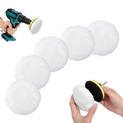 Afbeelding van AiQInu 5 stuks 80 mm wollen polijstpads voor autopolijstpads met M10 booradapter