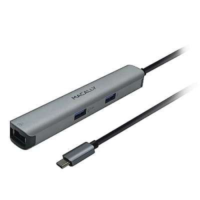 Afbeelding van Macally UCDOCK6 Aluminium 6 in 1 USB C hub met HDMI poort, Ethernet 2 A en poorten Spacegrijs