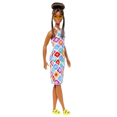 Afbeelding van Barbie Fashionistas Jurk met gekleurd patroon pop