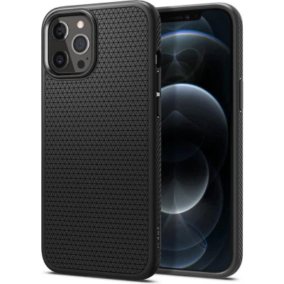 Afbeelding van Spigen Liquid Air iPhone 12/12 Pro ACS01701 Matte Zwart