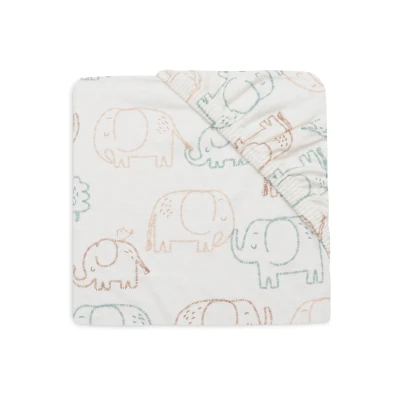 Afbeelding van Jollein Hoeslaken Jersey 40/50x80/90cm Wieg, Ledikant, Babybed Elephant Tales