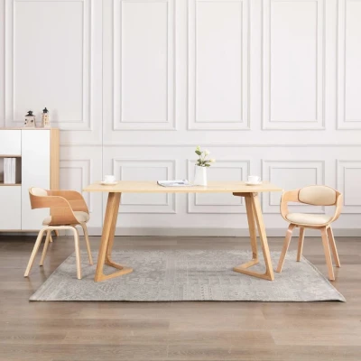 Afbeelding van Eetkamerstoelen 2 st gebogen hout en kunstleer