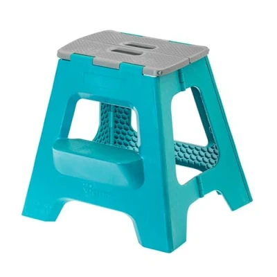 Afbeelding van VIGAR Klapkruk, compact model, hoogte 40 cm, met trede, belastbaar tot 150 kg, 80% gerecycled kunststof, ideaal voor keuken, badkamer en