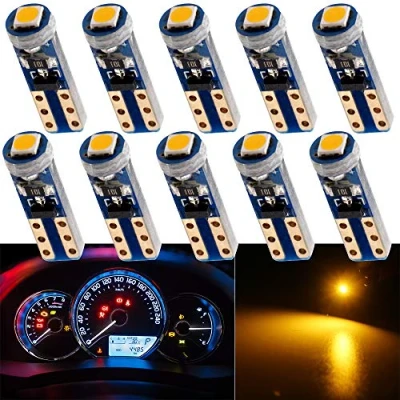 Afbeelding van Grandview 10 stuks Janue T5 LED lampen 74 70 37 2721 3528 1 3030 SMD voor auto interieur snelheidsmeter dashboard instrument lamppaneel lichtmeter indicator