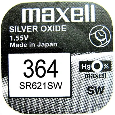 Afbeelding van SR621SW horloge batterij 364 Maxell