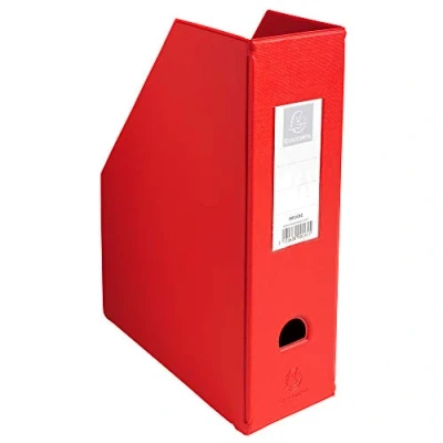 Afbeelding van Exacompta 90165E tijdschriftenverzamelaar van hard pvc, met etikettenhouder en greepgat, achterkant 100 mm, rood