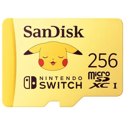 Image de Carte mémoire micro SD SanDisk Pokémon 256 Go Jaune pour Nintendo Switch