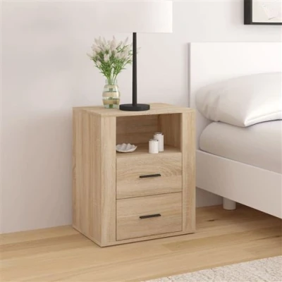 Afbeelding van vidaXL Nachtkastje 50x36x60 cm bewerkt hout sonoma eikenkleurig